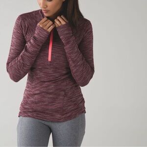 11. Lululemon Athletica Maroon Sweatshirt with Pink Accent